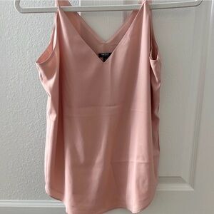 Express Blush Satin V-Neck Cami in Light Pink
